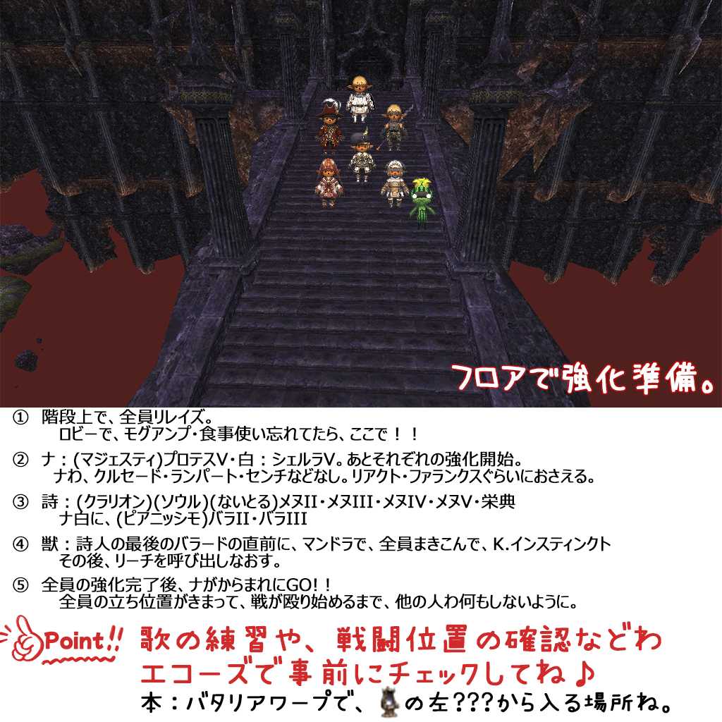 フロアで強化準備