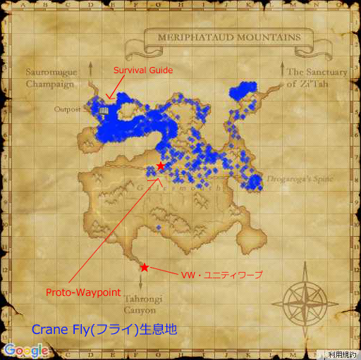 フライ生息Map(クリックで拡大)