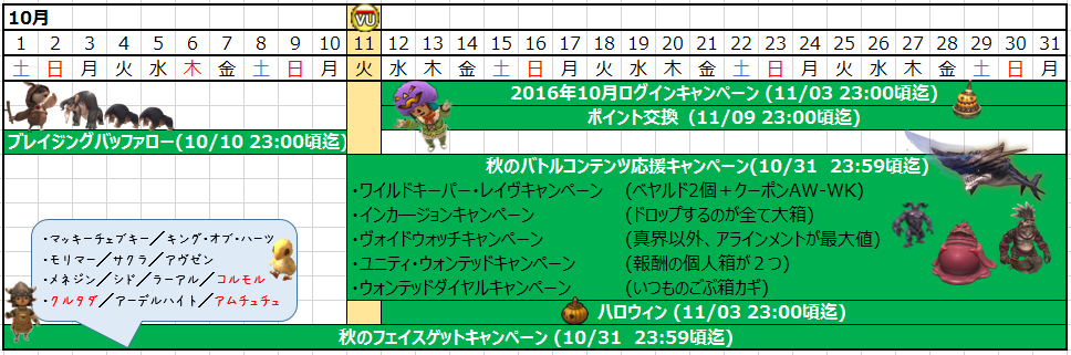 10月カレンダー(クリックで拡大)
