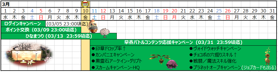 03月カレンダー(クリックで拡大)