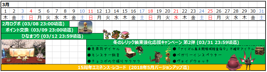 03月カレンダー(クリックで拡大)