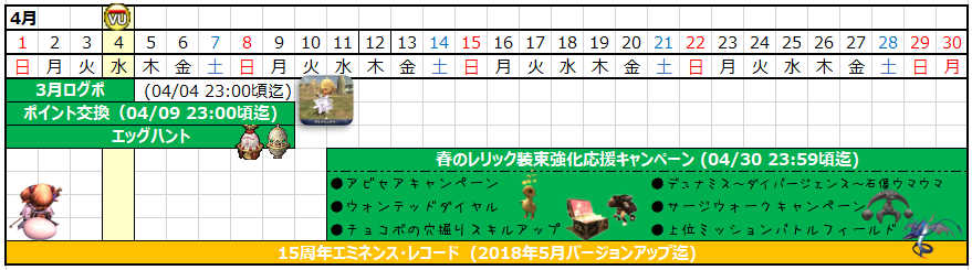 04月カレンダー(クリックで拡大)