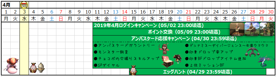 04月カレンダー(クリックで拡大)