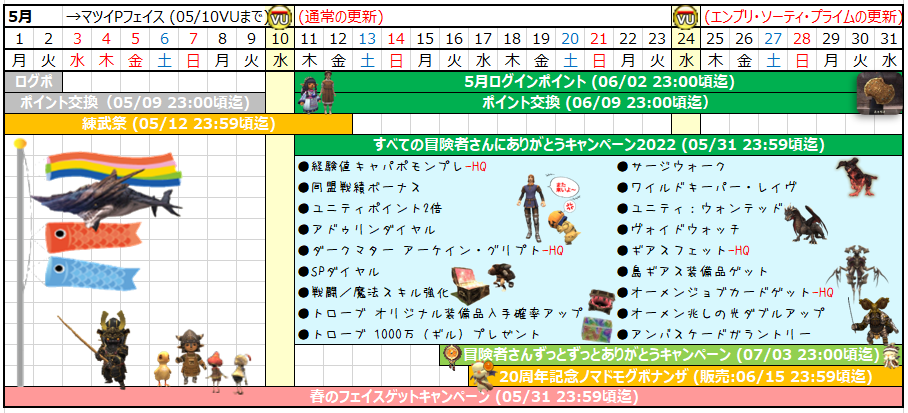 ５月カレンダー